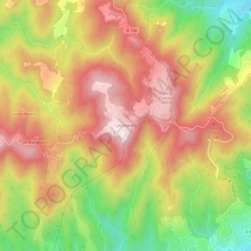 Les Plaines topographic map, elevation, terrain