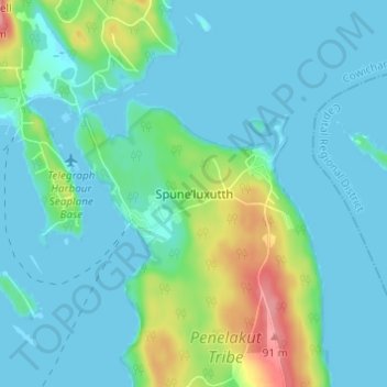 Spune’luxutth topographic map, elevation, terrain