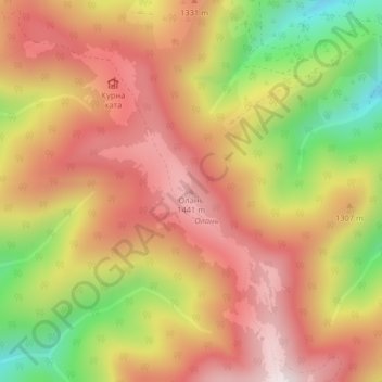 Olan topographic map, elevation, terrain