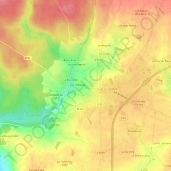 Le Chêne Vert topographic map, elevation, terrain