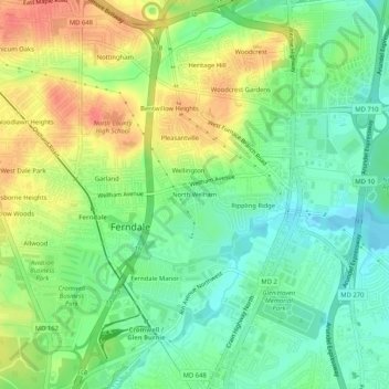 North Welham topographic map, elevation, terrain