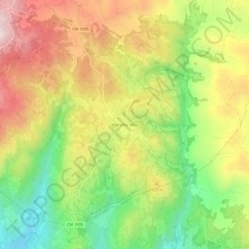 Vilarinho Seco topographic map, elevation, terrain