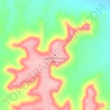 Goat Mountain topographic map, elevation, terrain