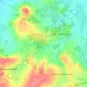 Mid Lambrook topographic map, elevation, terrain
