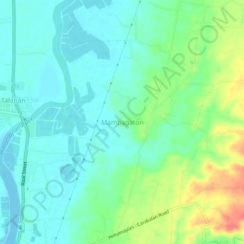 Mambagaton topographic map, elevation, terrain