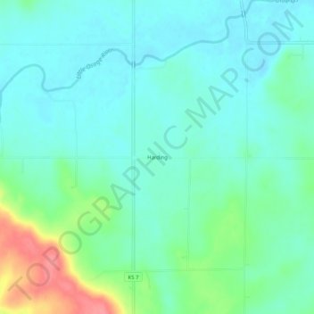 Harding topographic map, elevation, terrain