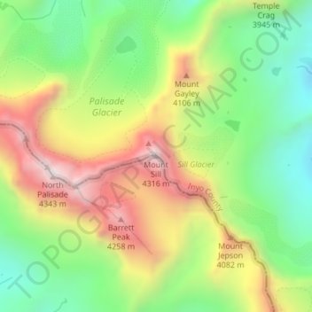 Mount Sill topographic map, elevation, terrain