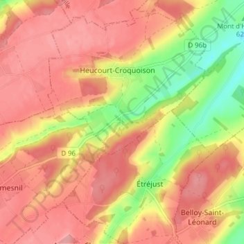Croquoison topographic map, elevation, terrain