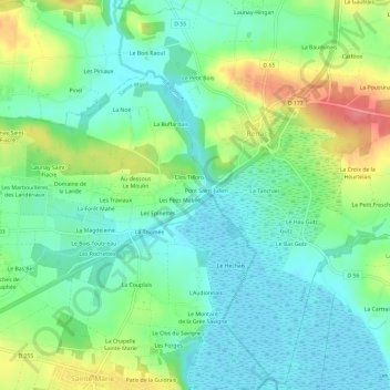 Saint-Julien topographic map, elevation, terrain
