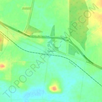 Buangor topographic map, elevation, terrain