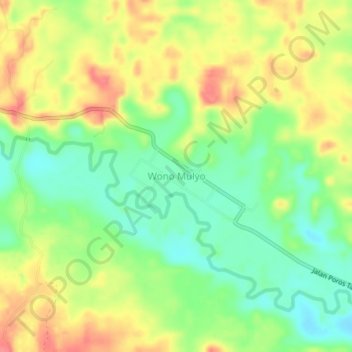 Wono Mulyo topographic map, elevation, terrain