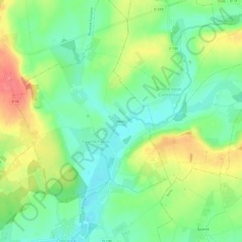 Fleurs topographic map, elevation, terrain