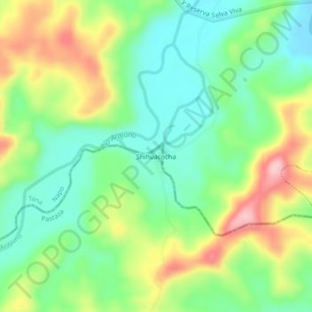 Shihuacocha topographic map, elevation, terrain