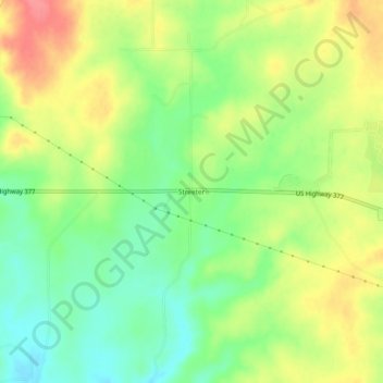 Streeter topographic map, elevation, terrain