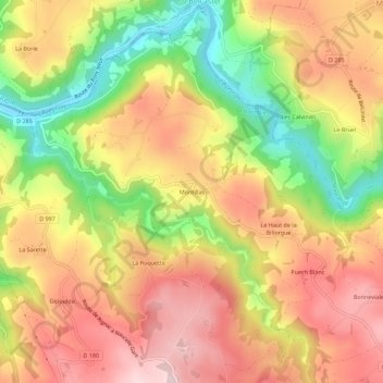 Montillas topographic map, elevation, terrain
