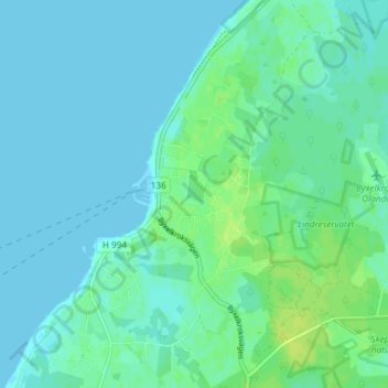 Byxelkrok topographic map, elevation, terrain