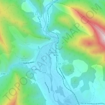 Chauchays topographic map, elevation, terrain