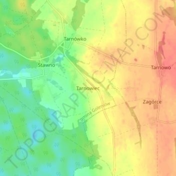 Tarnowiec topographic map, elevation, terrain