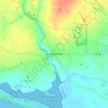 Duncormick topographic map, elevation, terrain