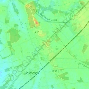 Holzkrug topographic map, elevation, terrain