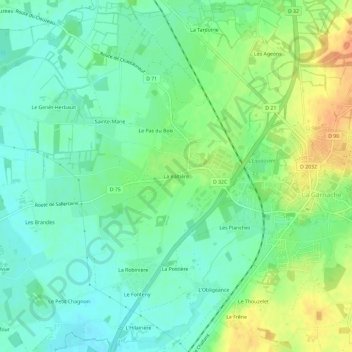 La Voltière topographic map, elevation, terrain
