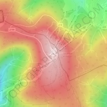 Klínovec topographic map, elevation, terrain
