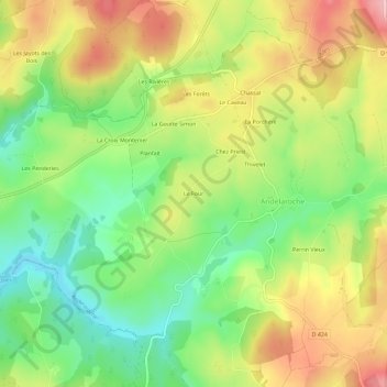 Le Four topographic map, elevation, terrain