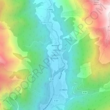 Le Rosier topographic map, elevation, terrain