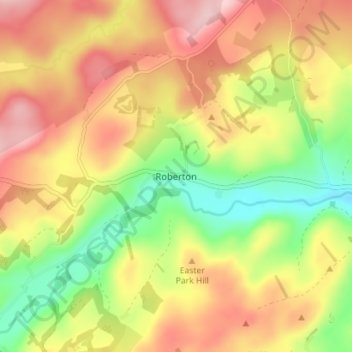 Roberton topographic map, elevation, terrain
