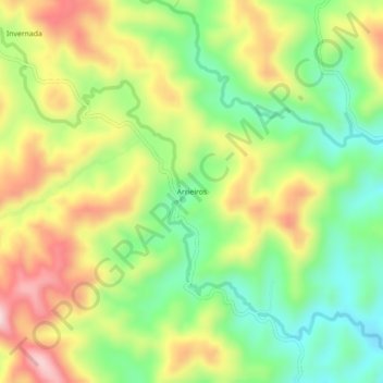 Arrieiros topographic map, elevation, terrain