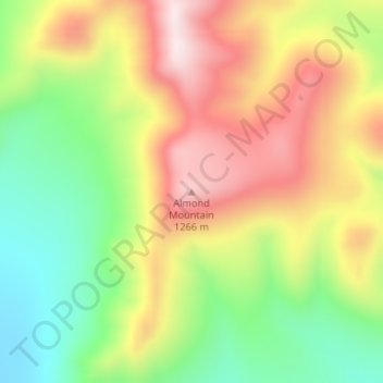 Almond Mountain topographic map, elevation, terrain