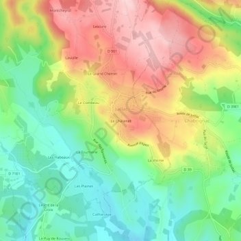 Le Châtenet topographic map, elevation, terrain