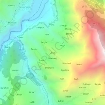 Cheti topographic map, elevation, terrain