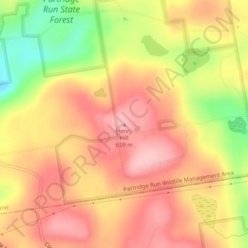 Henry Hill topographic map, elevation, terrain