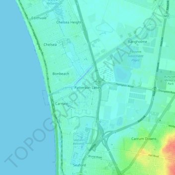 Patterson Lakes topographic map, elevation, terrain