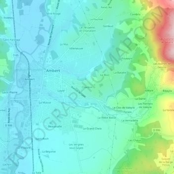 Chardon topographic map, elevation, terrain