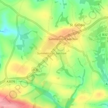 Chapel Town topographic map, elevation, terrain
