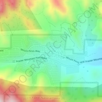 Frazier Park topographic map, elevation, terrain