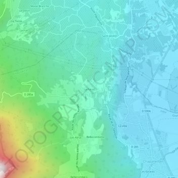 La Palud topographic map, elevation, terrain