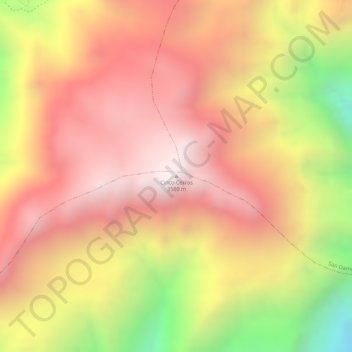 Cinco Cerros topographic map, elevation, terrain