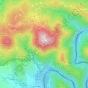 Three Crowns topographic map, elevation, terrain