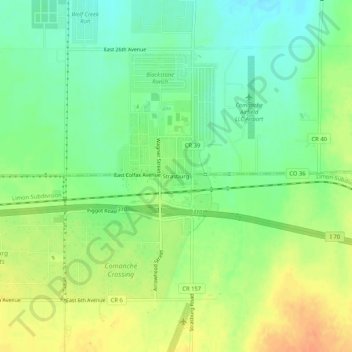 Strasburg topographic map, elevation, terrain
