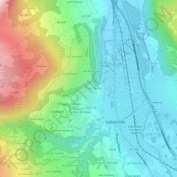 La Torche topographic map, elevation, terrain