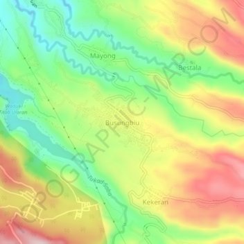 Busungbiu topographic map, elevation, terrain