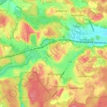 Segersjö topographic map, elevation, terrain