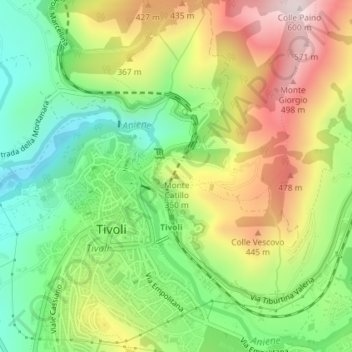 Monte Catillo topographic map, elevation, terrain
