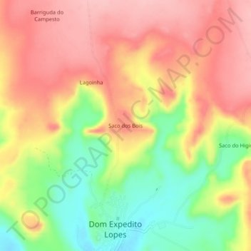 Saco dos Bois topographic map, elevation, terrain