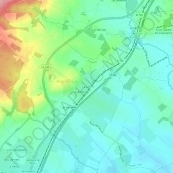 La Gare topographic map, elevation, terrain
