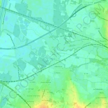 Jonc topographic map, elevation, terrain