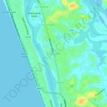 Pallimulla topographic map, elevation, terrain